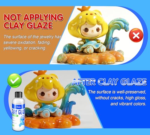 Air Dry Clay Glaze 6.8oz High Gloss Waterproof Pottery& Polymer Clay