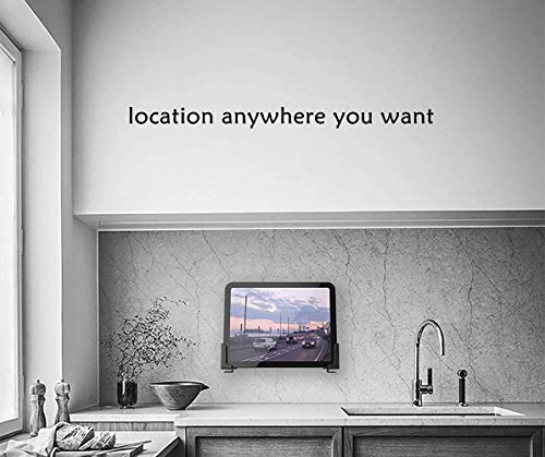 Adhesive Rack Wall Mount Universal Dock for Tablet Smartphone eReader Remote Control Holder Stick on Wall,Fits for iPad Samsung Google Surface, 3M Adhesive or Screws Installation Available,Black