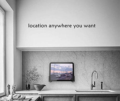 Adhesive Rack Wall Mount Universal Dock for Tablet Smartphone eReader Remote Control Holder Stick on Wall,Fits for iPad Samsung Google Surface, 3M Adhesive or Screws Installation Available,Black