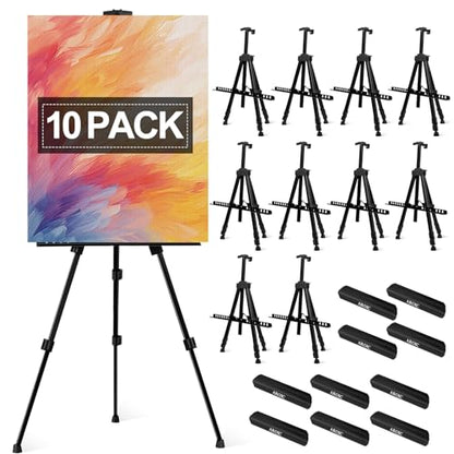AROIC 10 Pack Painting Display Easel Stand Portable Adjustable Metal Tripod - style: 10P
