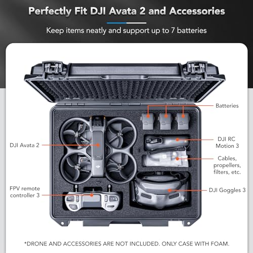 Lykus Titan AT200 Hard Case for DJI Avata 2,Goggles 3(NOT N3),FPV/Motion RC - color: Black AT200