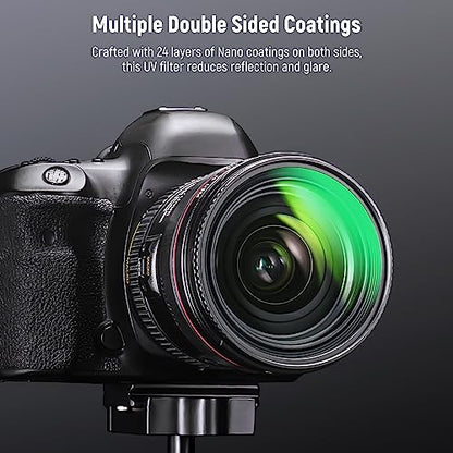 NEEWER 52mm MC UV Protection Filter 24 Layer Multi Resistant Nano Coatings/HD Optical Glass/Water Repellent/Scratch Resistant/Aluminum Alloy Ultra Slim Frame/Ultraviolet Filter - size: 52mm, style: UV