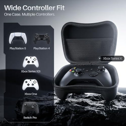 TNP PS5 Controller Case for PS4, Xbox & Switch Pro, Hard Shell, Black