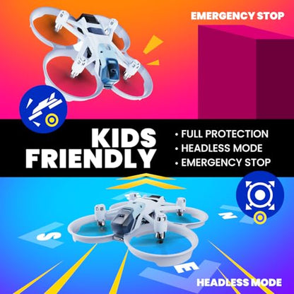 HISINGY Firefly EX Combo with Camera Toy Drones for Kids with Replacement Blade Propeller(4 pcs),2 Batteries,High Efficiency Battery Charger(Within 25 mins), Fun Mini Drones for Kids