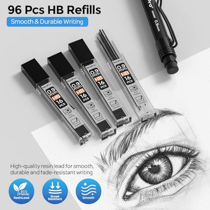 Nicpro Art Mechanical Pencil 0.9mm with Case, 3PCS Mechanical Pencils 0.9 - style: 0.9mm(3 Pcs)