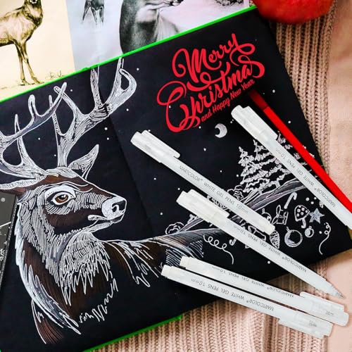 MARTCOLOR White Gel Pens, 3 Pack 1.0mm Extra Fine Point White Gel ink Pens - style: White - 1.0mm