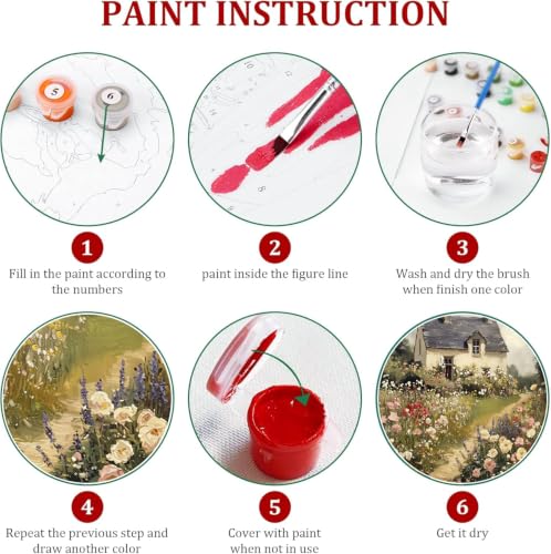 WUDWL Paint by Numbers Kit for Adults Framed Canvas, with Wooden Easel - color: YH04246