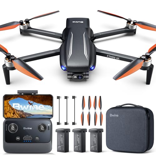 Bwine F7MINI 4K Video 8K Photo Drones with Camera for Adults 3-Axis Gimbal - color: Dark gray with orange