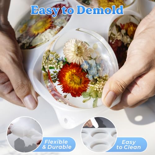 LET'S RESIN 12 Cavity Extra Deep Resin Coaster Molds, Large Silicone Molds - size: 12 cavity
