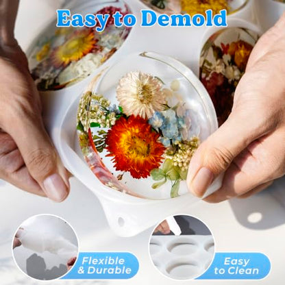 LET'S RESIN 12 Cavity Extra Deep Resin Coaster Molds, Large Silicone Molds - size: 12 cavity