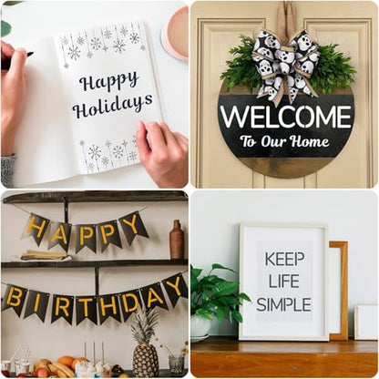 1/2, 3/4, 1, 2 Inch Letter Stencils for Painting, 14 Pack Plastic Small Number and Alphabet Stencil for Crafts Art Projects
