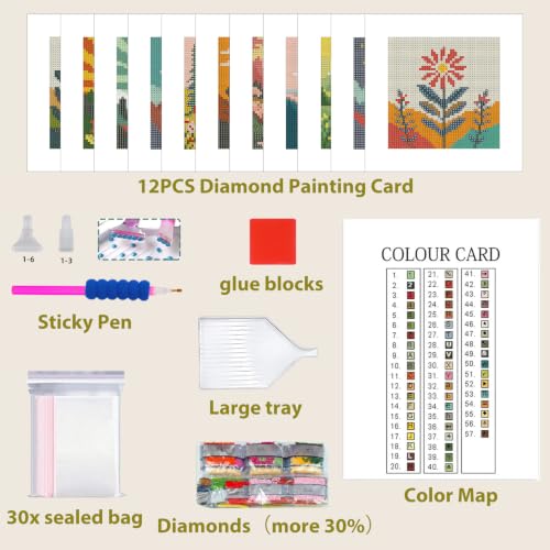 12 Pcs Small Diamond Art Kits Landscape Diamond Art Kits for Adults - color: Landscape-2