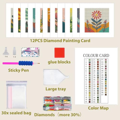 12 Pcs Small Diamond Art Kits Landscape Diamond Art Kits for Adults - color: Landscape-2