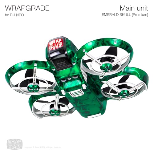 WRAPGRADE Skin Sticker Compatible with DJI NEO Full Wrap (Emerald Skull) - color: EMERALD SKULL