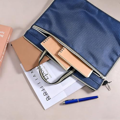 Document Bag with Handle Zipper Folder Small Briefcase Document Pouch for Book Carrying Bag Notary Bag 11.8"x14.9"（5Pcs）