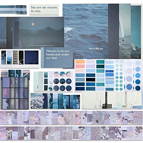 114 Pcs Aesthetic Scrapbook Kit DIY Junk Journaling Supplies, Fresh Style - style: Fresh Style