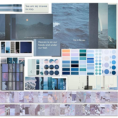 114 Pcs Aesthetic Scrapbook Kit DIY Junk Journaling Supplies, Fresh Style - style: Fresh Style