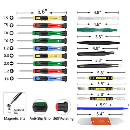 25pcs Electronics Repair Tool Kit, GangZhiBao Precision Screwdriver Set Magnetic for Fix Apple iPhone,Cell Phone,Smart Watch,Computer,PC,Tablet,iPad,Camera,Xbox,PS4 Pry Open Replace Screen Battery