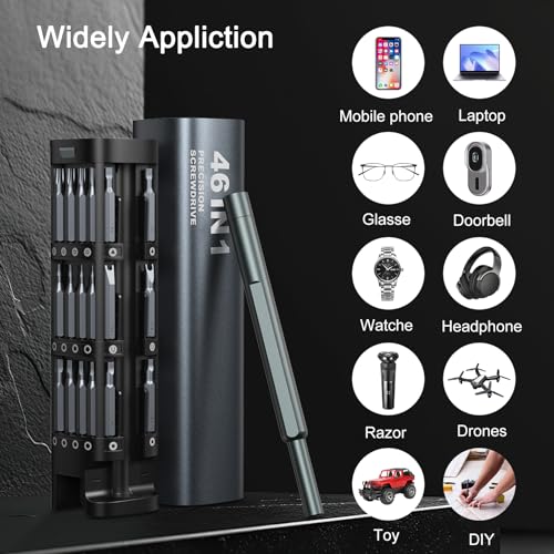 Precision Screwdriver Set, 46 in 1 Mini Magnetic Screwdriver Set, Multifunction Precision Kit, Portable Repair Tool Kit for Computer, Eyeglass, Phone, Watch