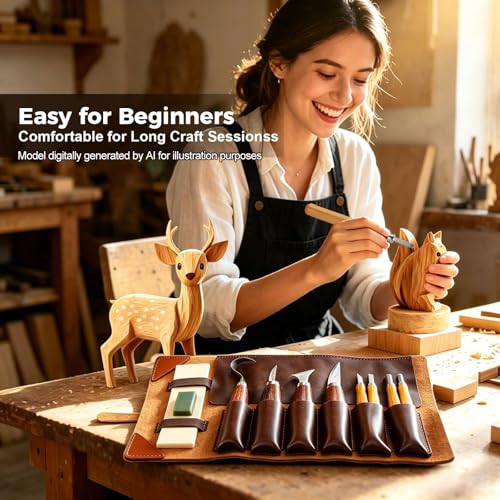 Wood Carving Kit with Tools, Whittling DIY Craft Kit for Adults & Beginners