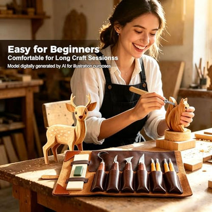Wood Carving Kit with Tools, Whittling DIY Craft Kit for Adults & Beginners