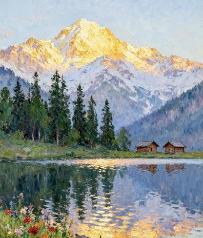 ARPADAMO Snowy Mountains Diamond Art Kits for Adult Diamond Painting12x16in - color: DP04092