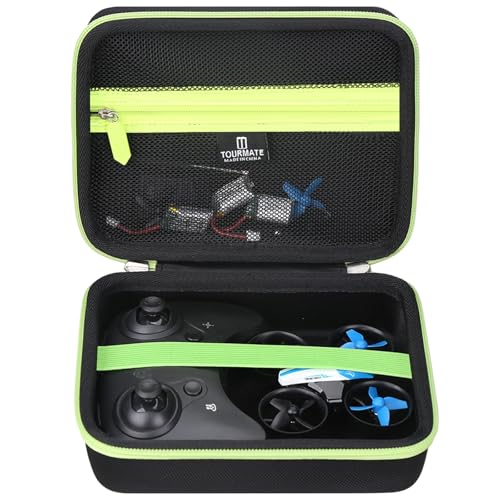 Tourmate Hard Storage Case for Holy Stone HS210 Mini Drone,Travel case for Kids and Beginners RC Nano Quadcopter Indoor Small Helicopter Plane（case only） (Black & Green) - color: Black & Green