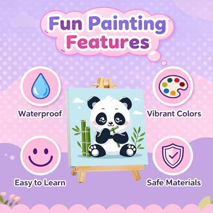 Gemozaic Panda Paint by Numbers Kit for Kids Ages 4-12 with Frame & Easel - color: BKH1889