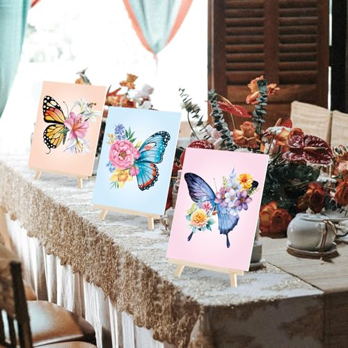 Dinifee 6 Pack Pre Drawn Canvas 8x10 Paint Kit for Adults, Butterfly - style: Butterfly