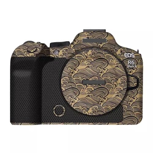 R6II R62 R6M2 Camera Decal Skin 3M Vinyl Wrap Film Protective Sticker Protector Coat for Canon EOS R6 Mark II 2 M2 MarkII Mark2 (Wave Gold) - color: Wave Gold