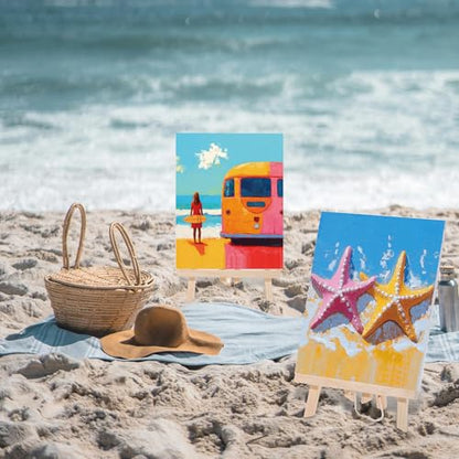 Dinifee 6 Pack Pre Drawn Canvas 8x10 Paint Kit for Adults, Summer Hawaii - style: Summer Hawaii