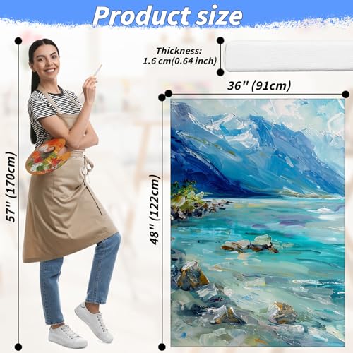 Oleitodh 3 Pack Stretched Canvas 48x36 Inch Large Cotton Painting Canvas - size: 36" x48"-3 Pack