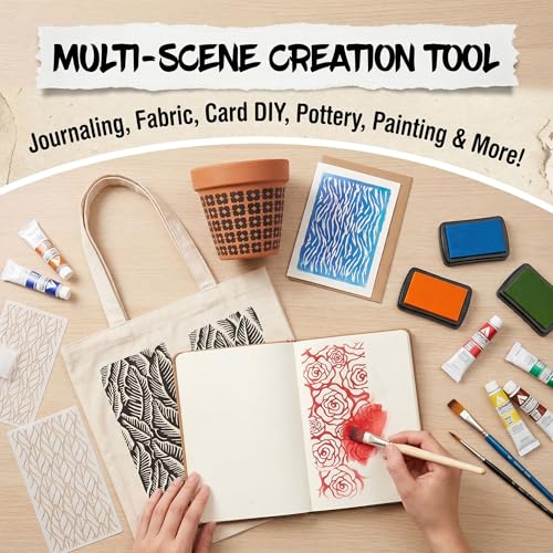 16PCS Large Flower & Leaf Stencils for Painting, Crafts Reusable - color: 3.8 x 6.9in Flower & Leaf Stencils