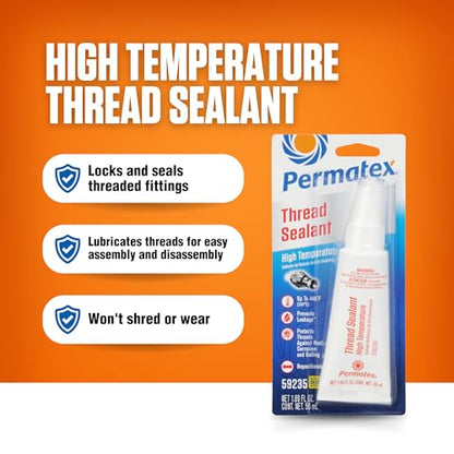 Permatex 59235 High Temperature Thread Sealant, 50 ml Tube - size: 50 ml, style: High Temperature Thread Sealant