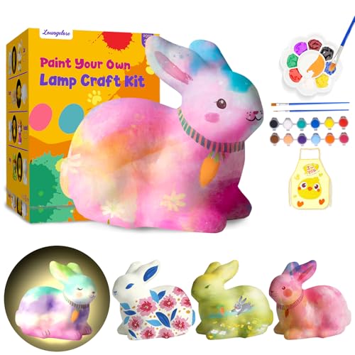 Paint Your Own Bunny Lamp Kit, DIY Rabbit Night Light Craft Kits for Kids - color: Bunny Lamp