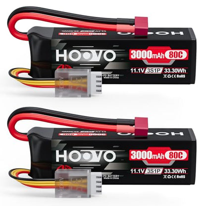 HOOVO 3S Lipo Battery, 11.1V 3000mAh 80C RC Battery Pack Softcase T Plug