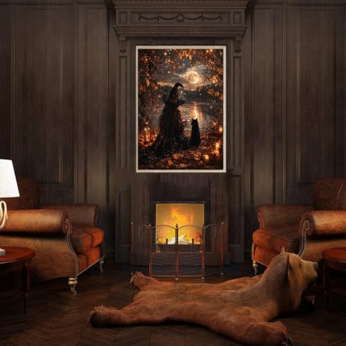 SUJINMEI Witch Paint by Numbers Kit for Adults Without Frame 16X20 inch - color: MT23074-US