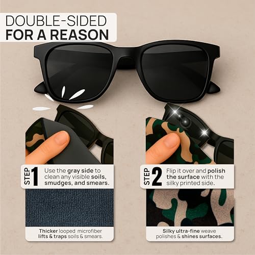 Microfiber Wholesale Quick Cloth Glasses Cleaning Cloths – 5x7 Camo 2-Pack - color: Camo, size: 5"x7"