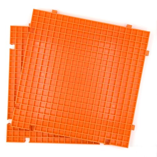 Stained Glass Cutting Mat, Solid Bottom Plastic Grid, Orange, 2 Pack - size: 2PACK