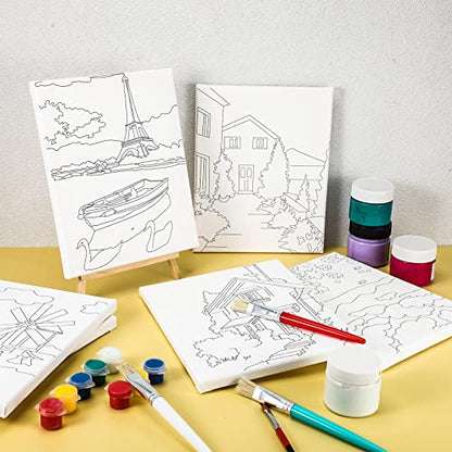 Sherr 10 Pcs Pre Drawn Canvas for Painting,Scenery,8 X 10 Inch - size: 8 x 10 Inch, style: Scenery