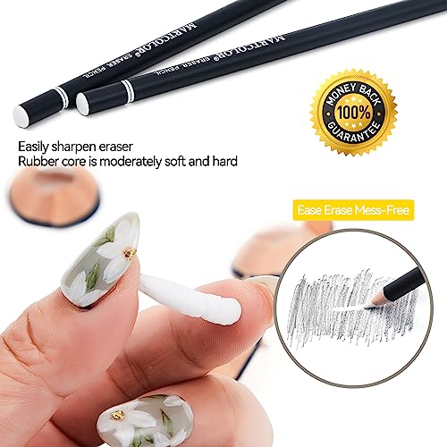 MARTCOLOR 8 Pack Detail Eraser Pencils Set, Artist Eraser Pencils