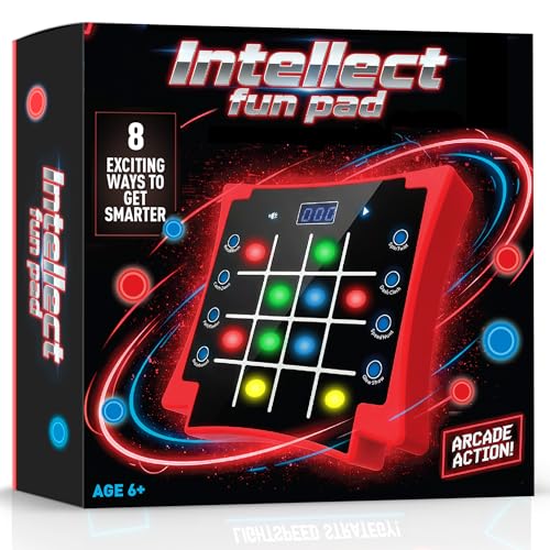 Electronic Light-Up Activity Pad for Kids Ages 6-12+ | 8-in-1 Handheld Game | Brain & Memory Games | Great Gift Ideas for Boys and Girls. Focus Training | Educational Travel Toy