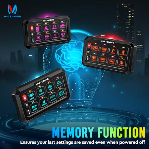 MICTUNING P1C+ RGB 8 Gang Switch Panel, IP67 Waterproof - color: Wired, size: 8 Gang