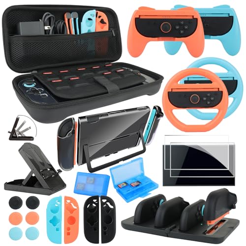 23 in 1 Accessories Family Bundle Game Kit for Nintendo Switch 2 - color: Switch 2 Kit-Orange Blue