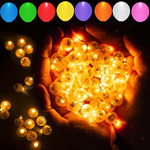 50pcs LED Orange Balloon Light Mini Tiny Led Lights, Small Round Led Ball Lamp for Paper Lantern Balloon Indoor Outdoor Party Event Fun Birthday Party Wedding Decoration Supplies - color: Orange, size: 50PCS