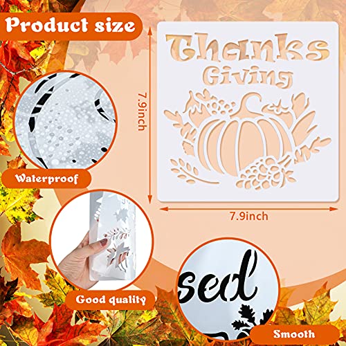 Gersoniel 20 Pcs Fall Thanksgiving Stencils Pumpkin for Crafts Reusable