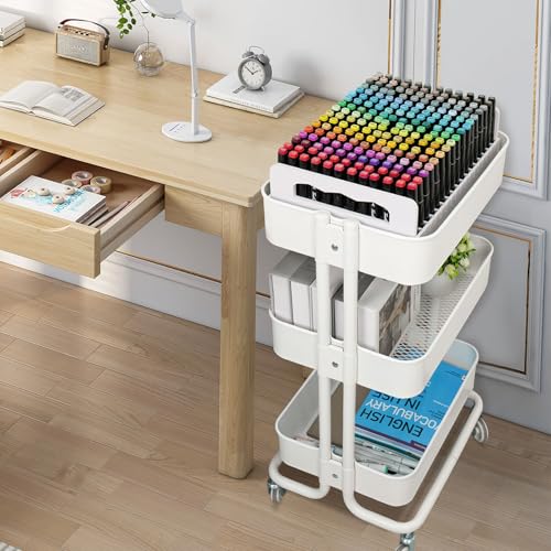 SANFURNEY 204 Slot Marker Organizer, Desktop Art Supply Rack - size: 204-slot