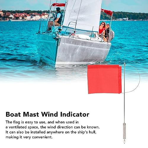 Uxsiya Wind Indicator Flag Marine Mast Flag Stainless Steel Wind Lightweight Prevention for Yacht (140x120mm / 5.51x4.72 in)