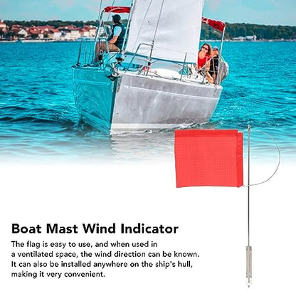 Uxsiya Wind Indicator Flag Marine Mast Flag Stainless Steel Wind Lightweight Prevention for Yacht (140x120mm / 5.51x4.72 in)