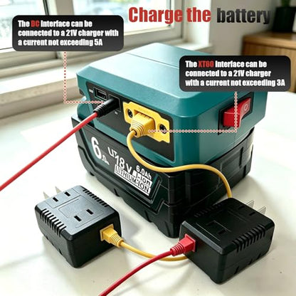 Multifunction Battery Adapter for Mak.ita 18V Batteries - color: blue(for Makita)